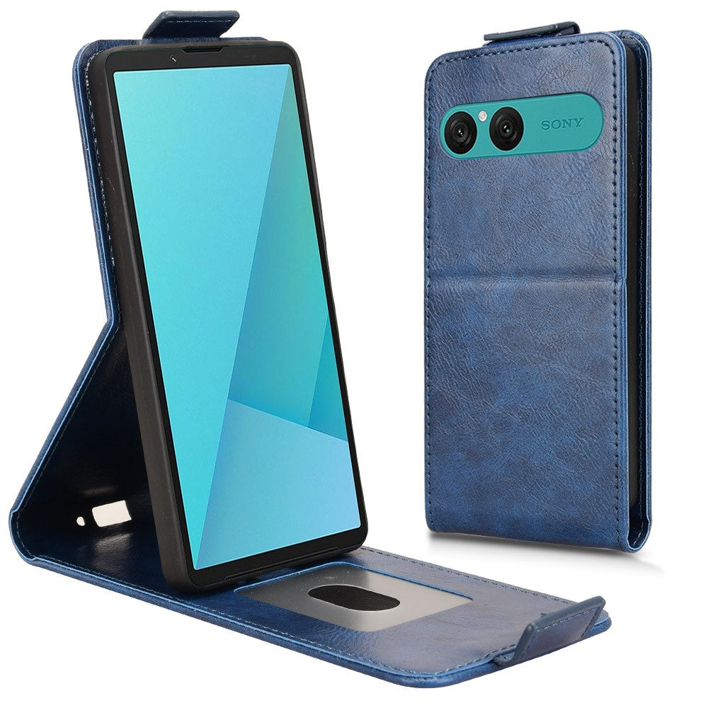 For Sony Xperia 10 VII Stand Case Magnetic Clasp Vertical Flip Leather Phone Cover with Card Holder