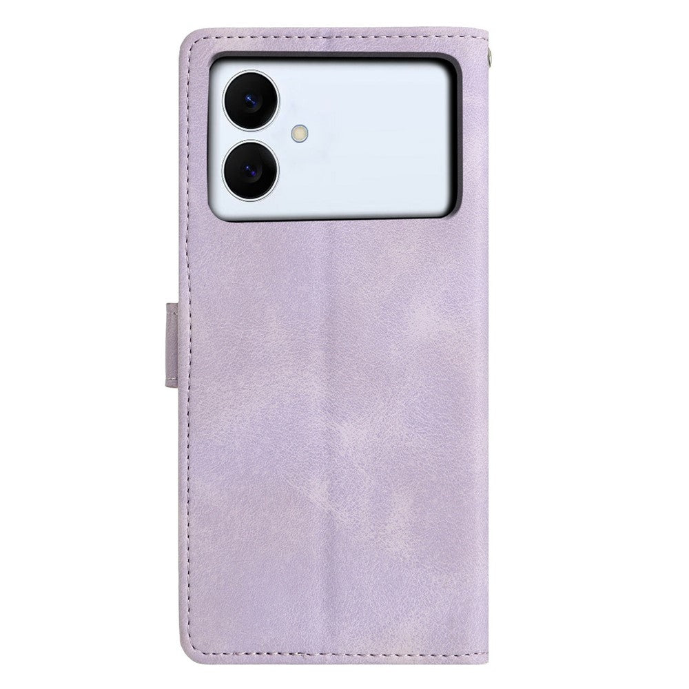 For Samsung Galaxy S26 Edge Case Wallet Stand Imprinted Triangle Pattern Leather Phone Flip Cover