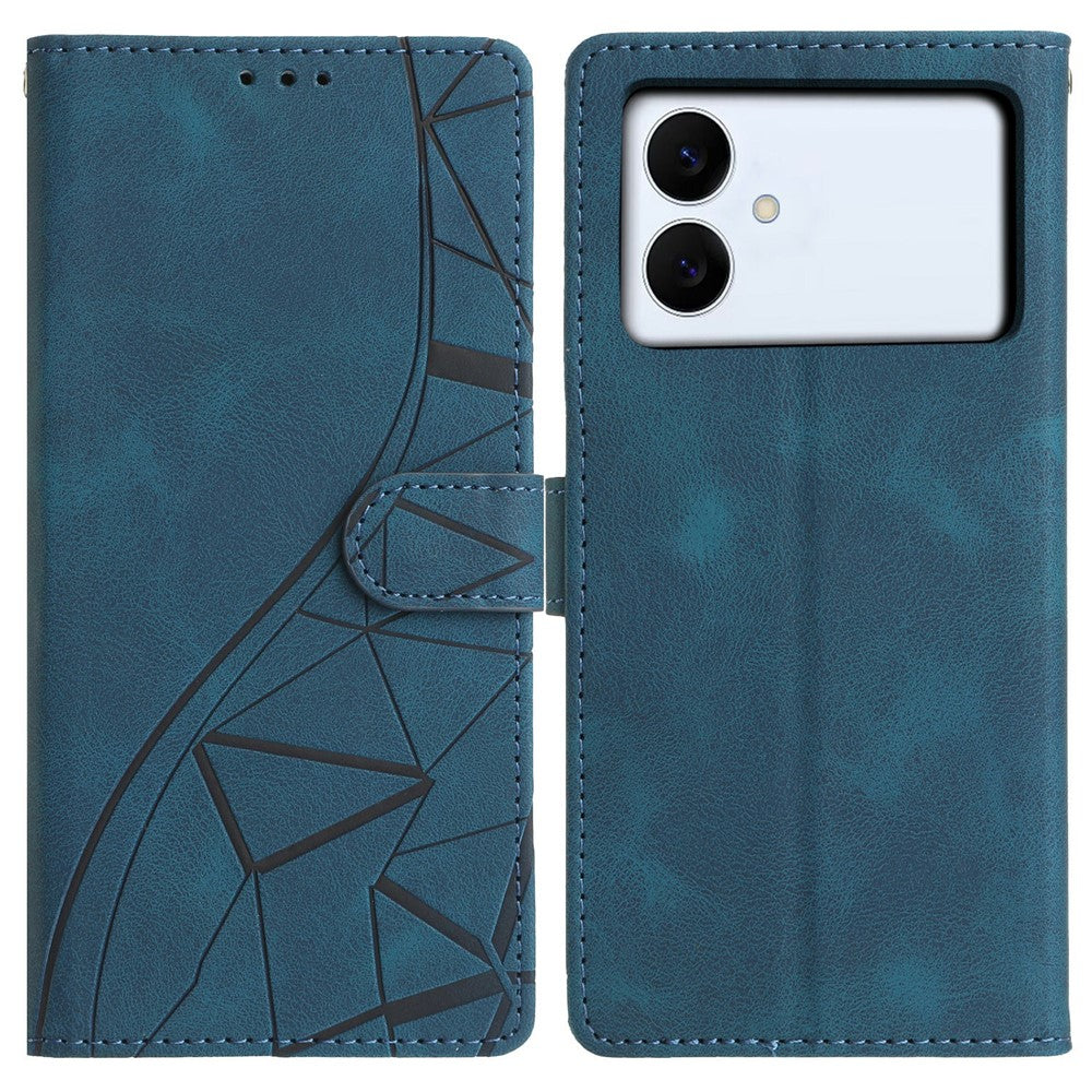 For Samsung Galaxy S26 Edge Case Wallet Stand Imprinted Triangle Pattern Leather Phone Flip Cover