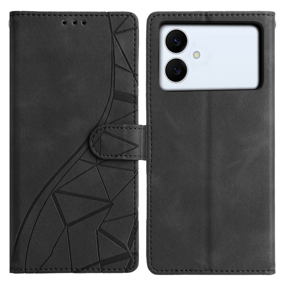 For Samsung Galaxy S26 Edge Case Wallet Stand Imprinted Triangle Pattern Leather Phone Flip Cover