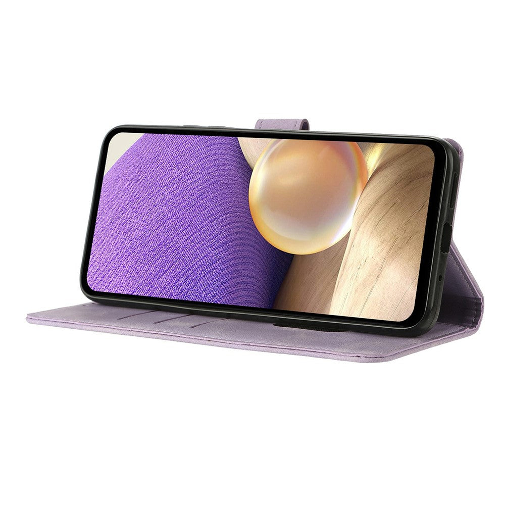 For Samsung Galaxy S26 Ultra Case Wallet Stand Imprinted Triangle Pattern Leather Phone Flip Cover