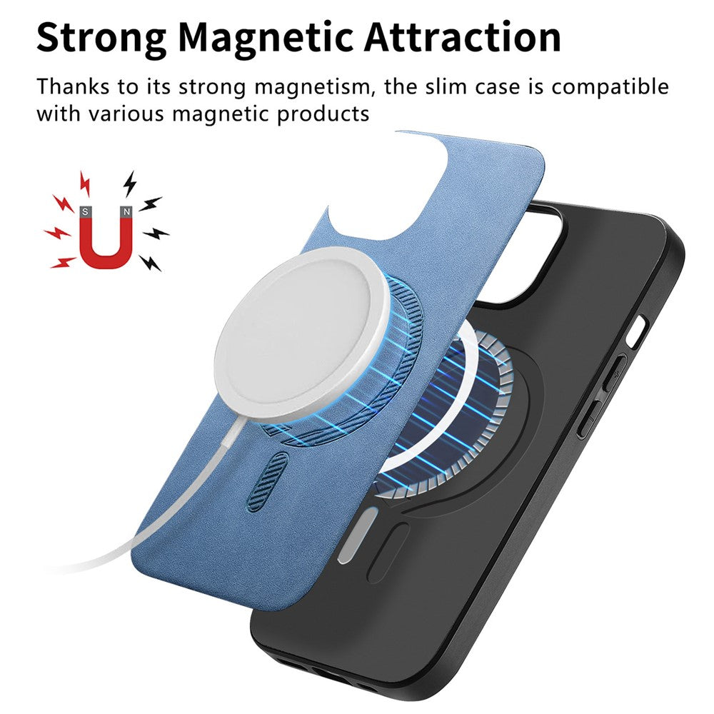 For Realme 15 Pro 5G Leather Back Case Compatible with MagSafe Skin-touch Phone Cover