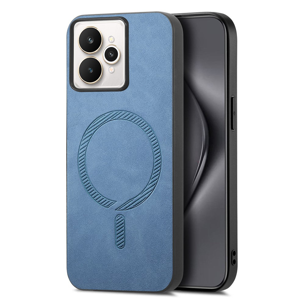 For Realme 15 Pro 5G Leather Back Case Compatible with MagSafe Skin-touch Phone Cover