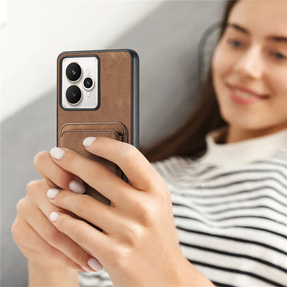 For Realme 15 Pro 5G Case Retro Leather + TPU Phone Cover with Detachable Card Slot