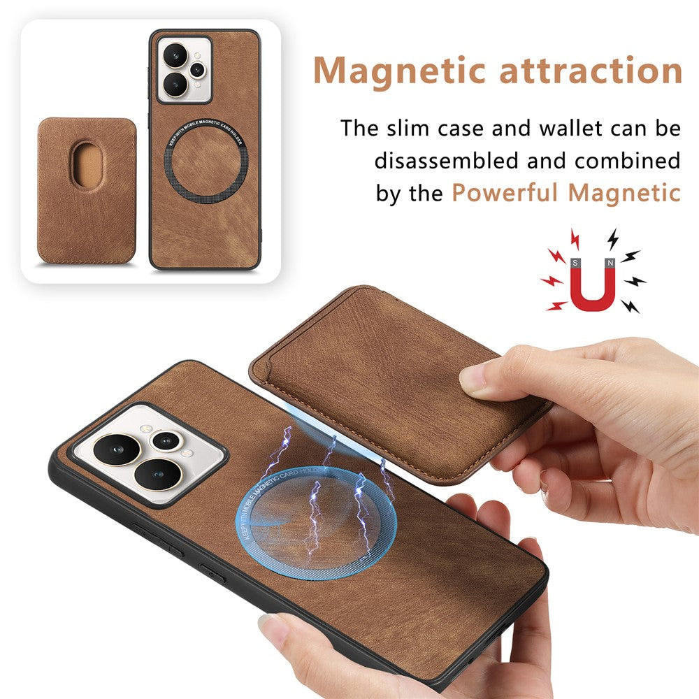 For Realme 15 Pro 5G Case Retro Leather + TPU Phone Cover with Detachable Card Slot