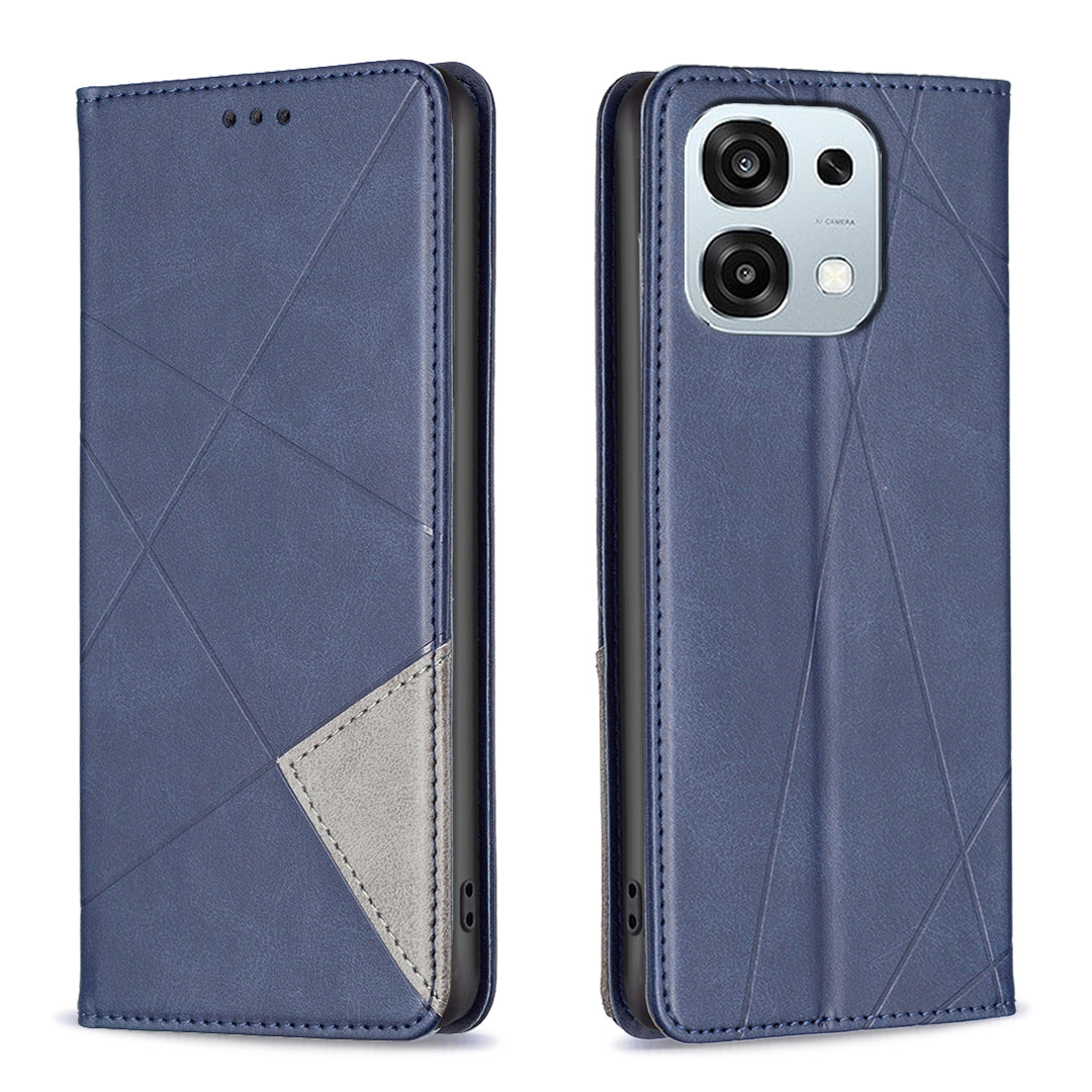 For Oppo A6 Pro 5G Case Card Slots Geometry Imprint Leather Phone Cover