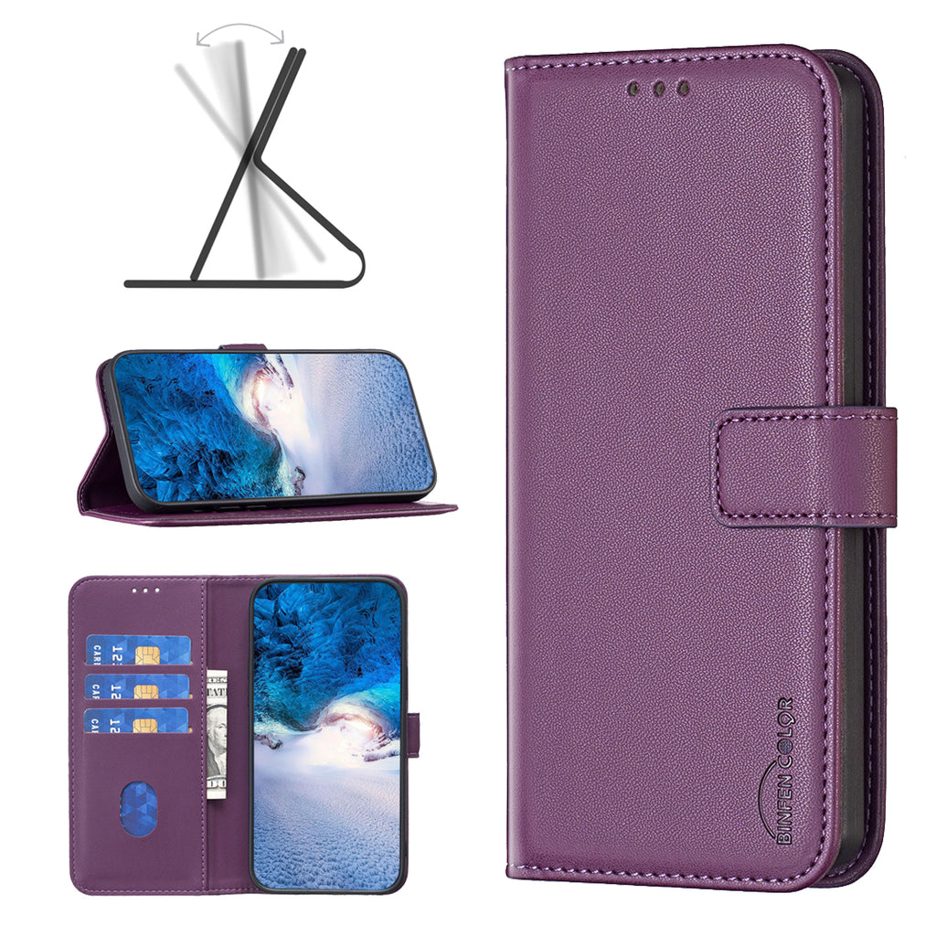 For Oppo A6 Pro 5G Phone Case BINFEN COLOR BF17 Wallet Folio Flip Leather Cover
