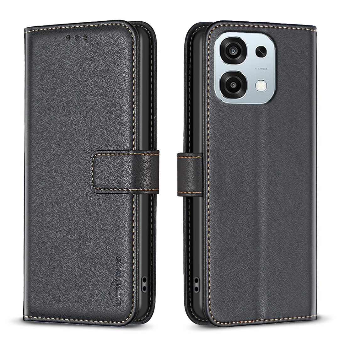 For Oppo A6 Pro 5G Phone Case BINFEN COLOR BF17 Wallet Folio Flip Leather Cover