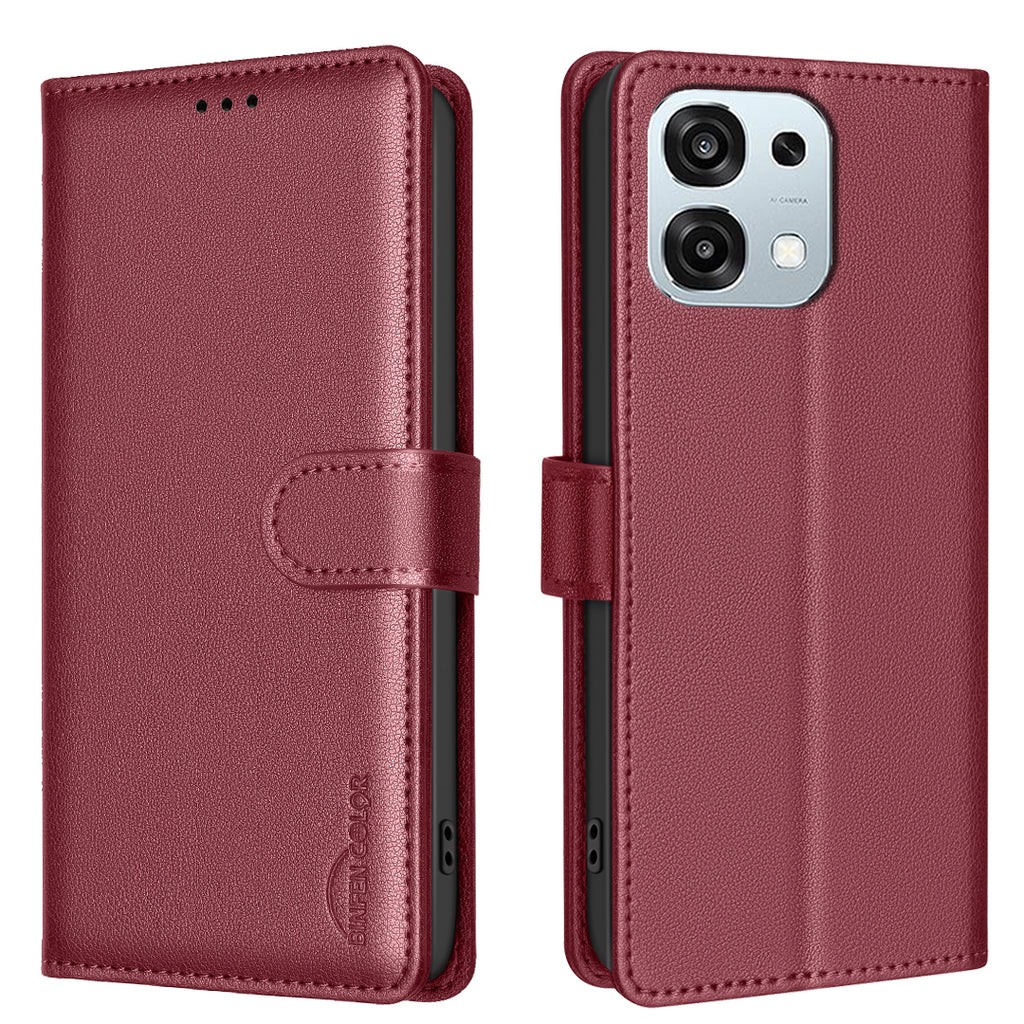 For Oppo A6 Pro 5G Leather Case BINFEN COLOR BF32 Wallet RFID Blocking Phone Cover