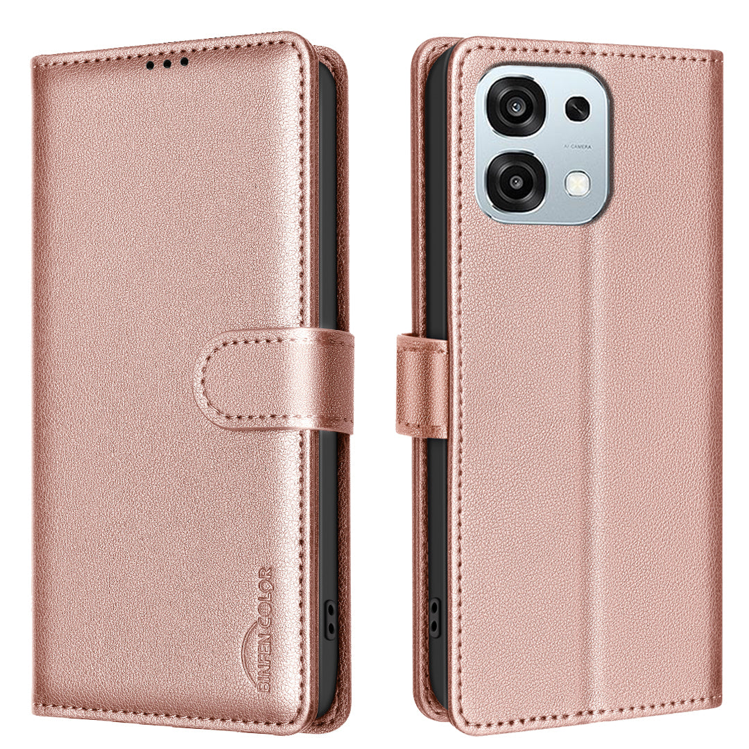 For Oppo A6 Pro 5G Leather Case BINFEN COLOR BF32 Wallet RFID Blocking Phone Cover