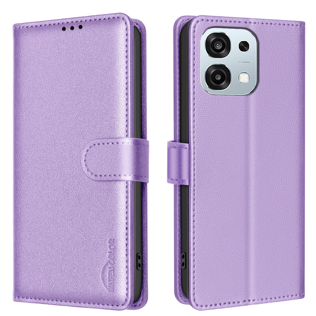 For Oppo A6 Pro 5G Leather Case BINFEN COLOR BF32 Wallet RFID Blocking Phone Cover
