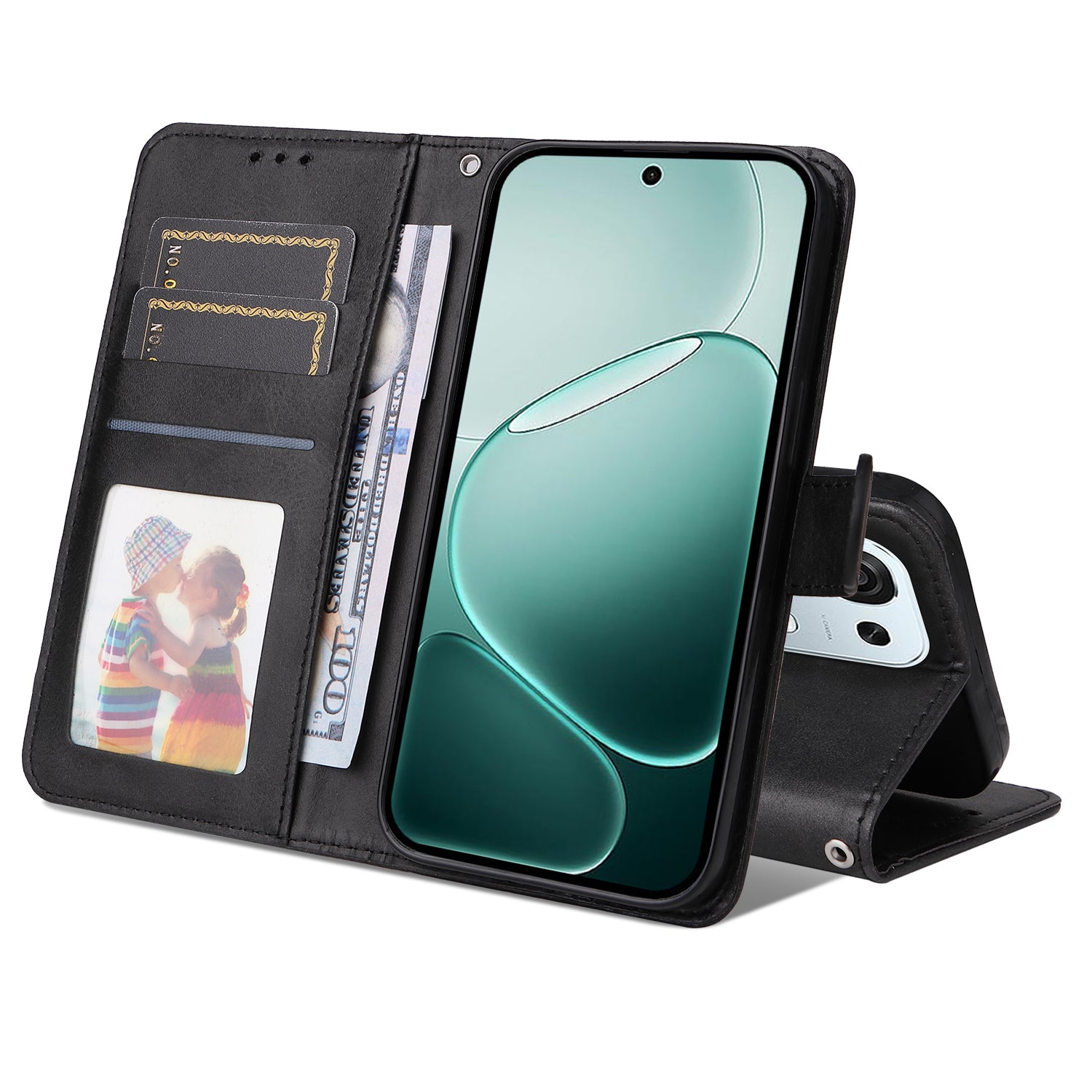 For Oppo A6 5G Case Wallet PU Leather Folio Flip Phone Cover