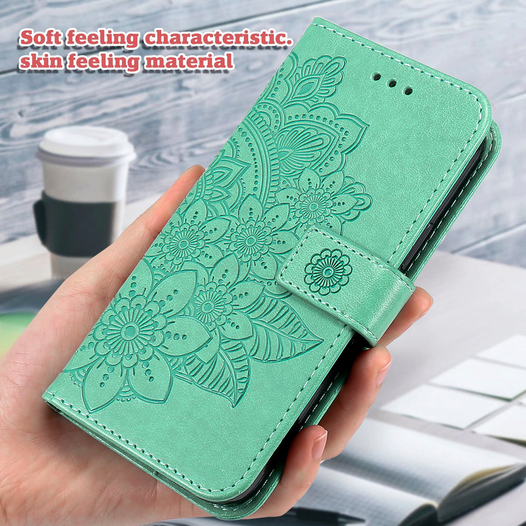 For Oppo A6 5G Case Floral Pattern PU Leather Wallet Stand Phone Cover
