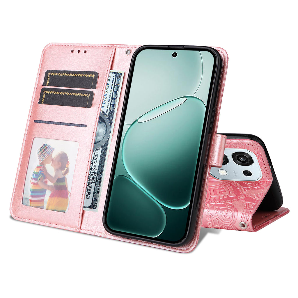 For Oppo A6 5G Case Sunflower Imprint Leather Wallet Phone Cover