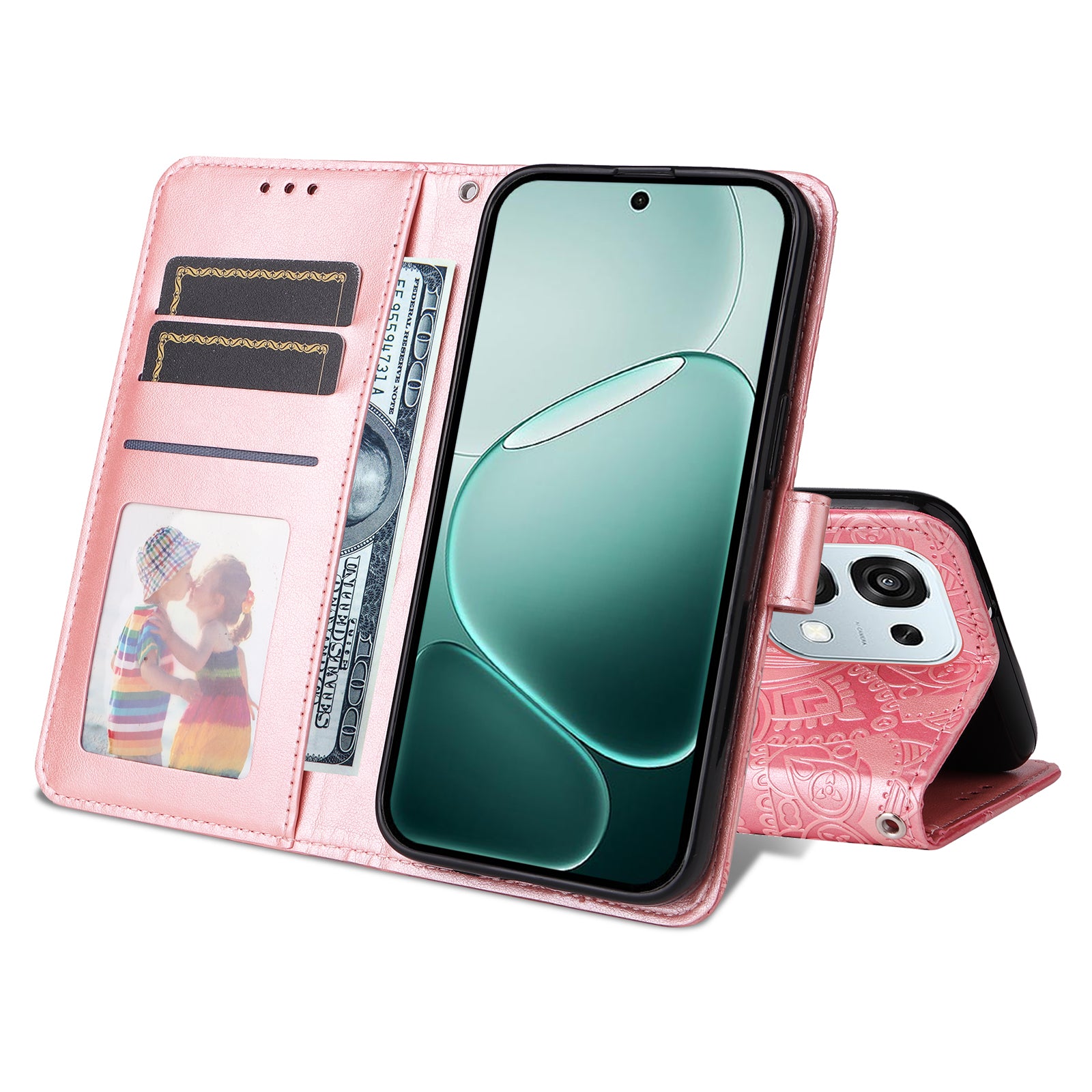 For Oppo A6 5G Case Sunflower Imprint Leather Wallet Phone Cover