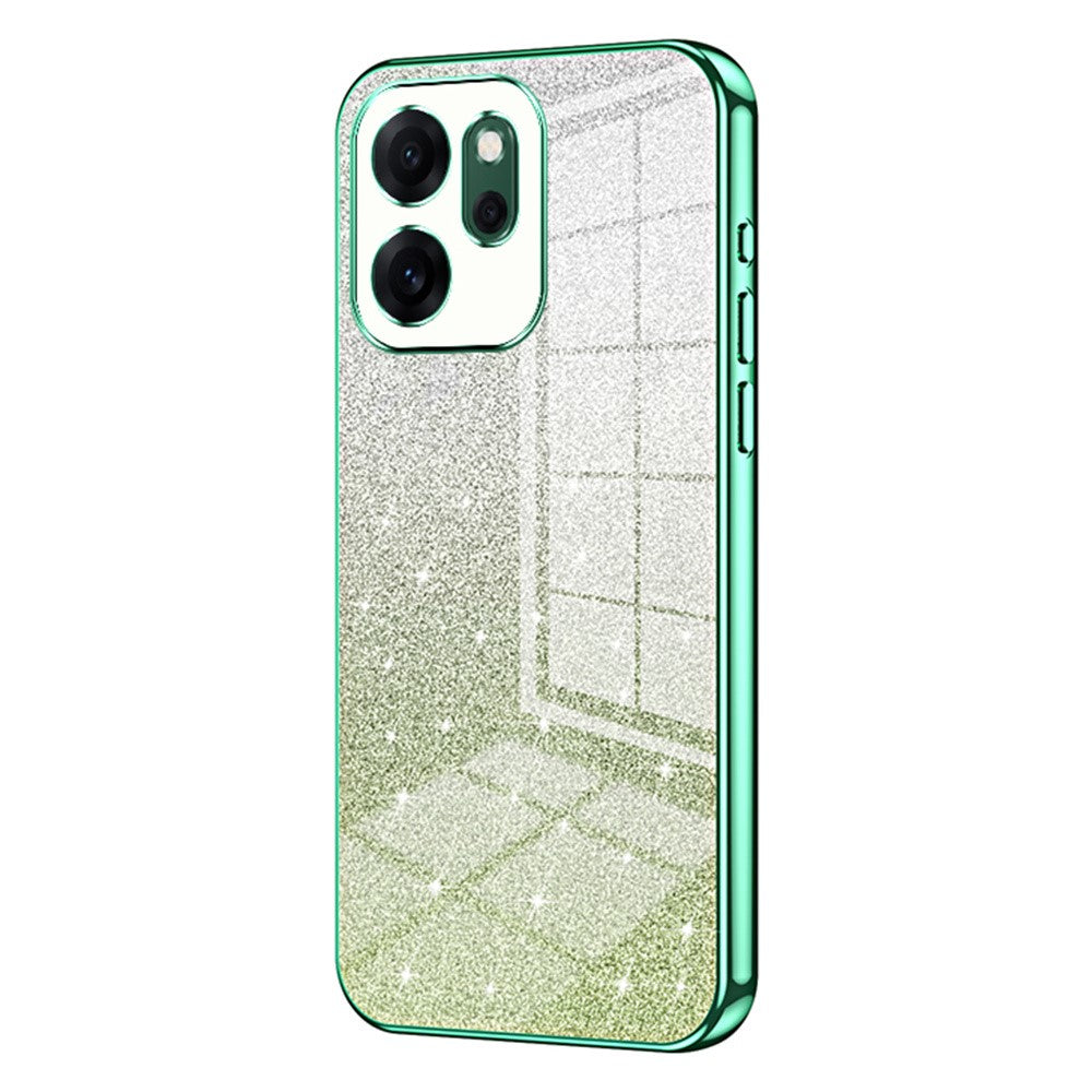 Funda para Oppo Reno14 F 5G con acabado brillante degradado y baño electrolítico, fabricada en TPU.