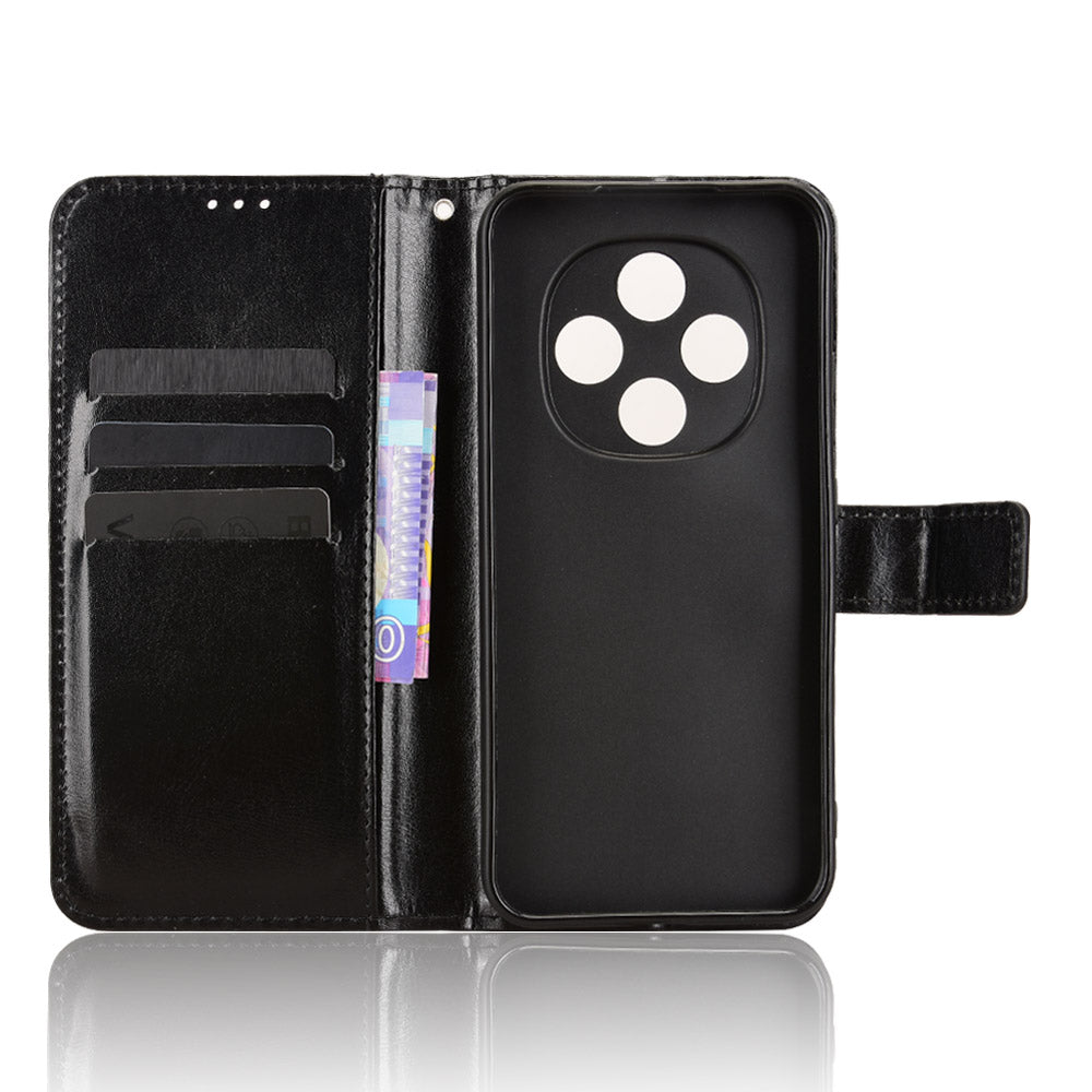 For Oppo F31 Pro 5G PU Leather Case with Strap Crazy Horse Texture Phone Wallet Cover