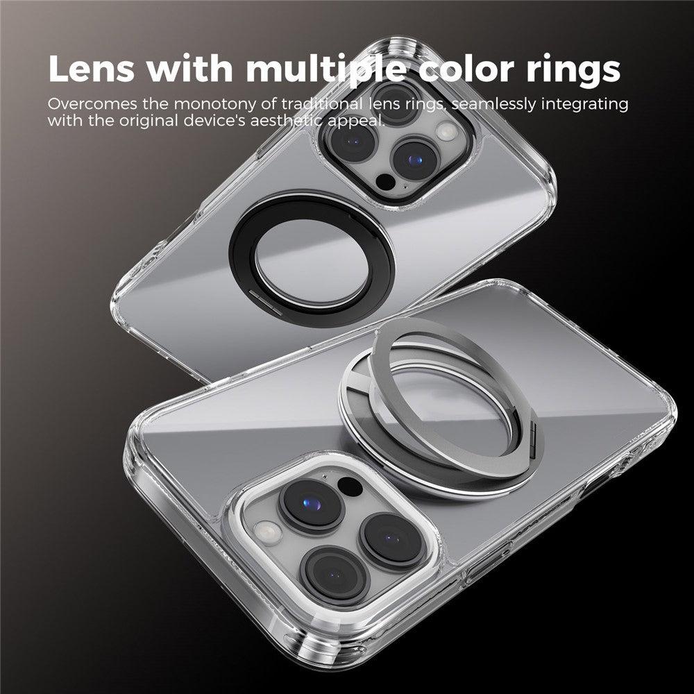 ABEEL Q-LUCK For iPhone 14 Pro Magnetic Case Rotating Kickstand Shockproof TPU + PC Phone Back Cover