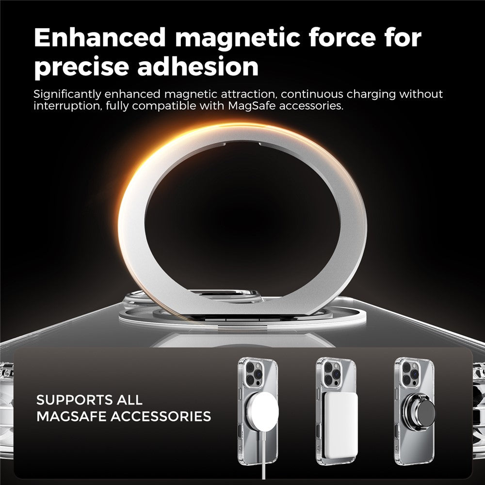 ABEEL Q-LUCK For iPhone 14 Pro Magnetic Case Rotating Kickstand Shockproof TPU + PC Phone Back Cover