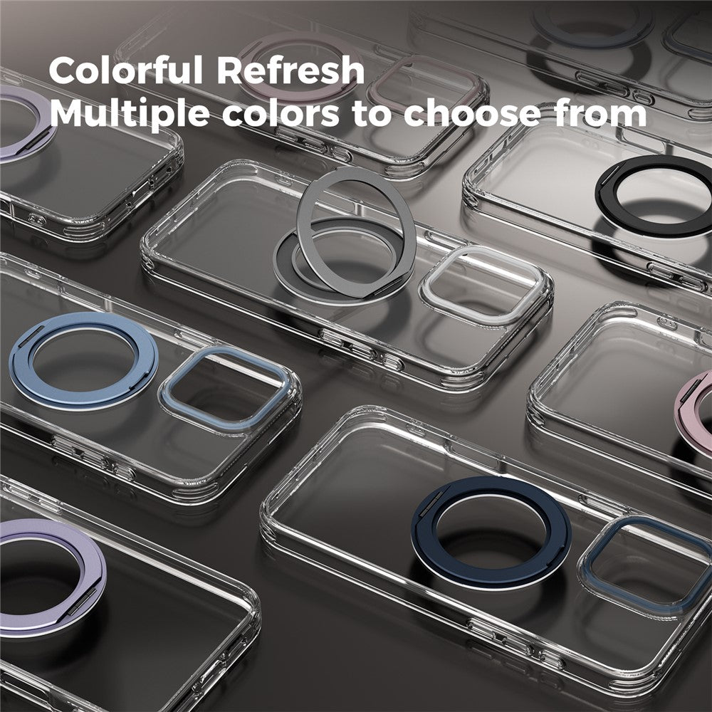 ABEEL Q-LUCK For iPhone 16 Pro Max Magnetic Case Rotating Kickstand Shockproof TPU + PC Phone Back Cover