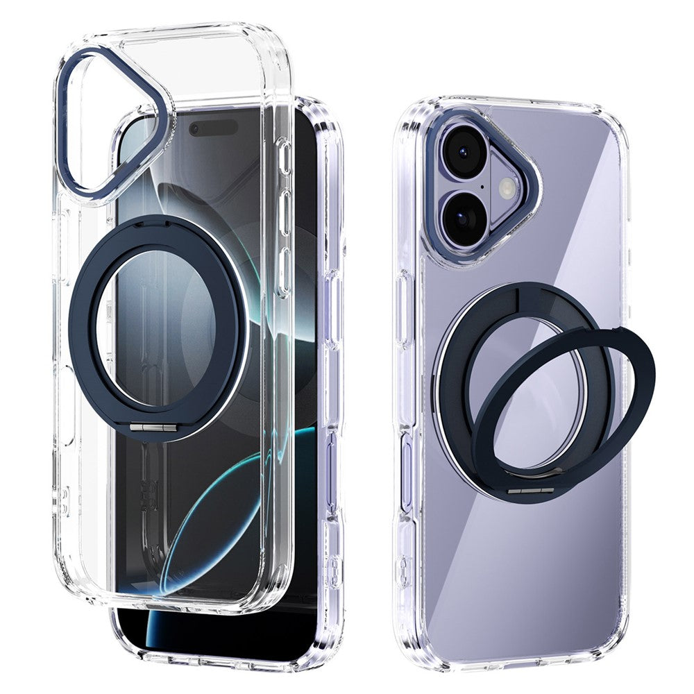 ABEEL Q-LUCK For iPhone 17 Magnetic Case Rotating Kickstand Shockproof TPU + PC Phone Back Cover