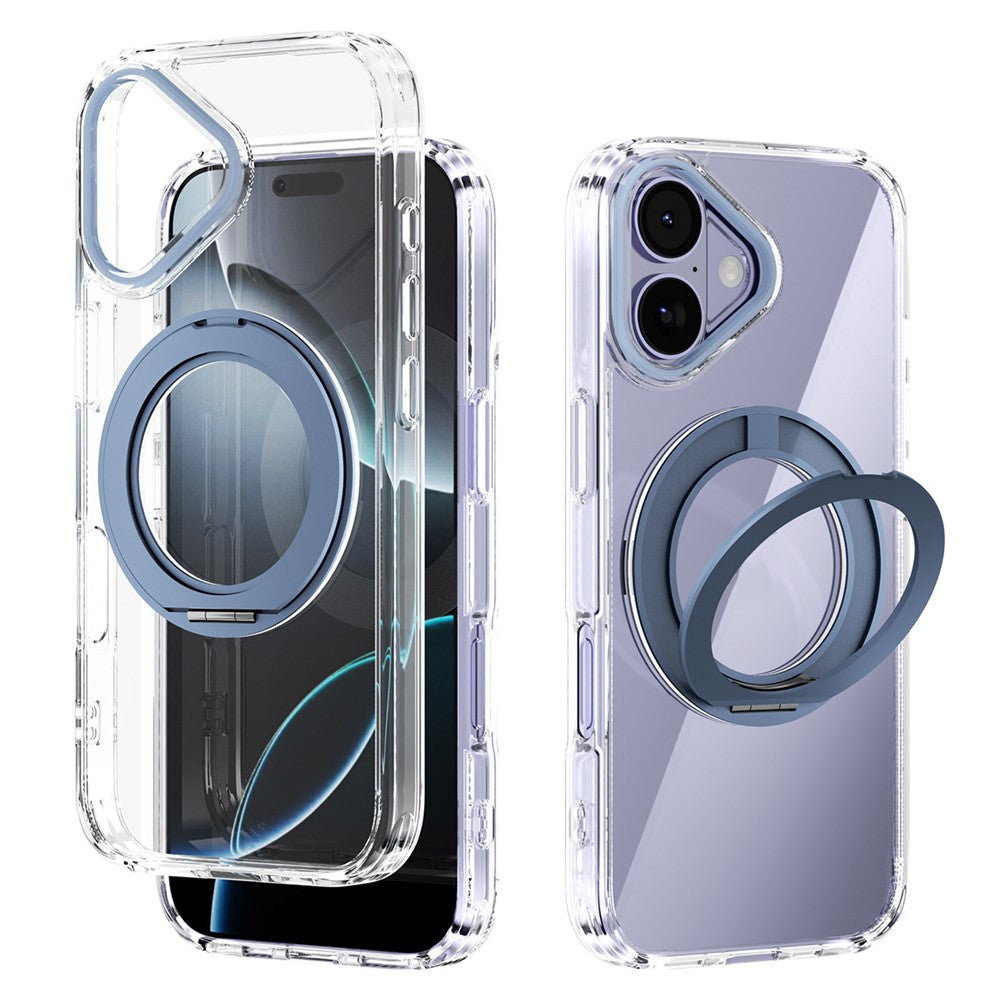 ABEEL Q-LUCK For iPhone 17 Magnetic Case Rotating Kickstand Shockproof TPU + PC Phone Back Cover