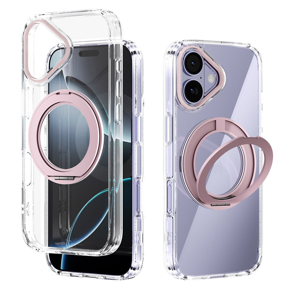 ABEEL Q-LUCK For iPhone 17 Magnetic Case Rotating Kickstand Shockproof TPU + PC Phone Back Cover