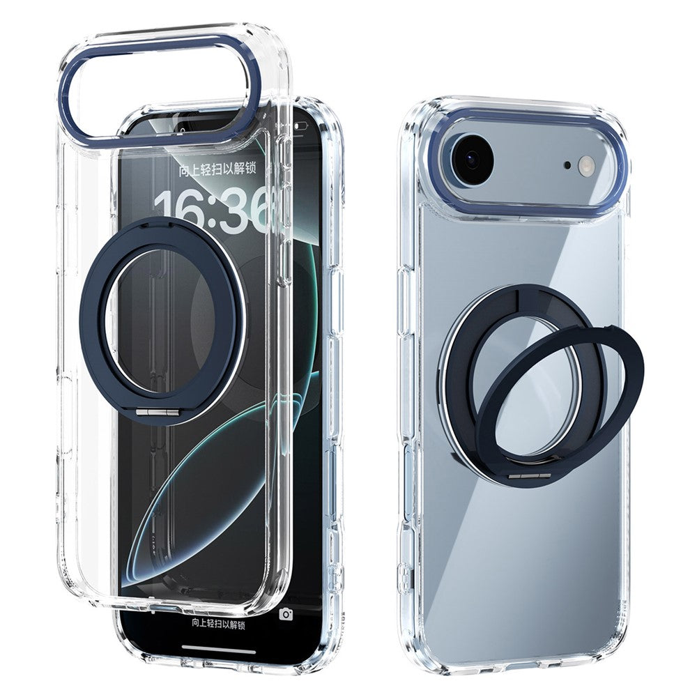 ABEEL Q-LUCK For iPhone Air Magnetic Case Rotating Kickstand Shockproof TPU + PC Phone Back Cover