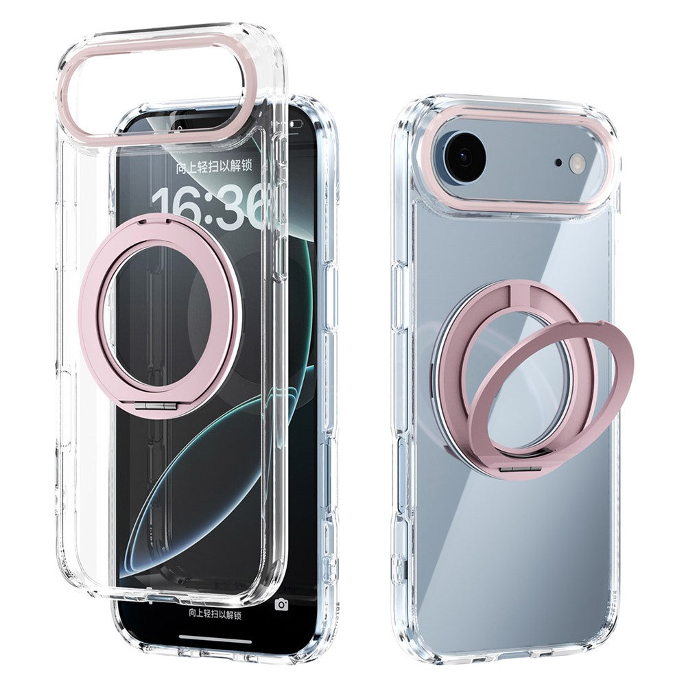 ABEEL Q-LUCK For iPhone Air Magnetic Case Rotating Kickstand Shockproof TPU + PC Phone Back Cover