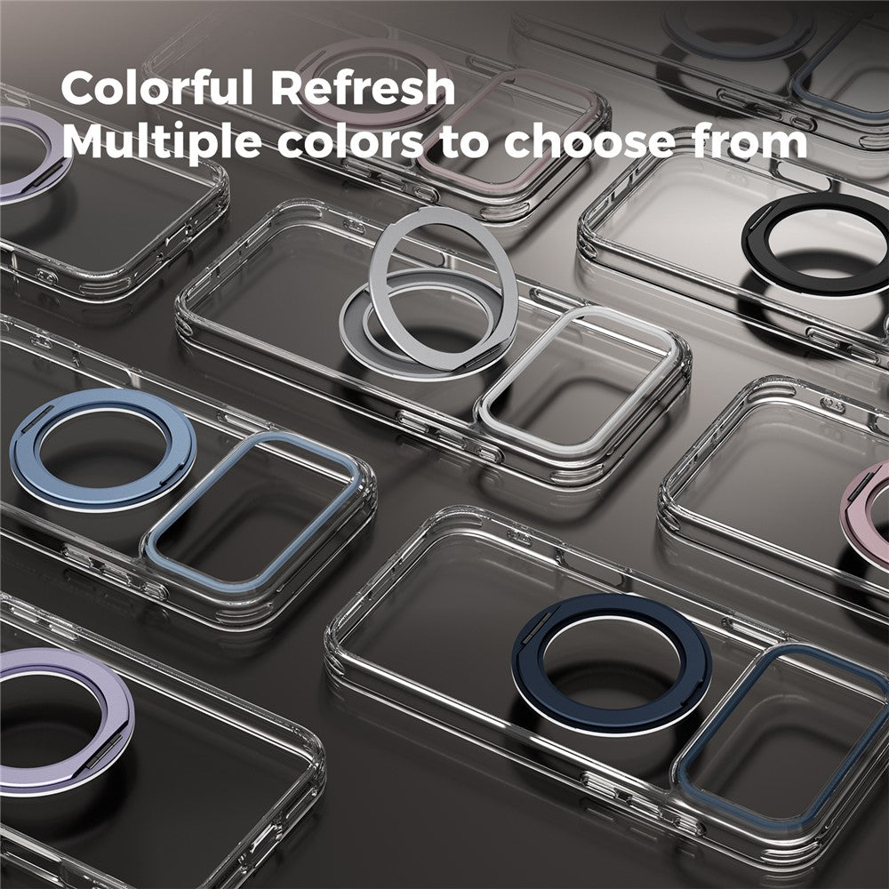 ABEEL Q-LUCK For iPhone 17 Pro Magnetic Case Rotating Kickstand Shockproof TPU + PC Phone Back Cover