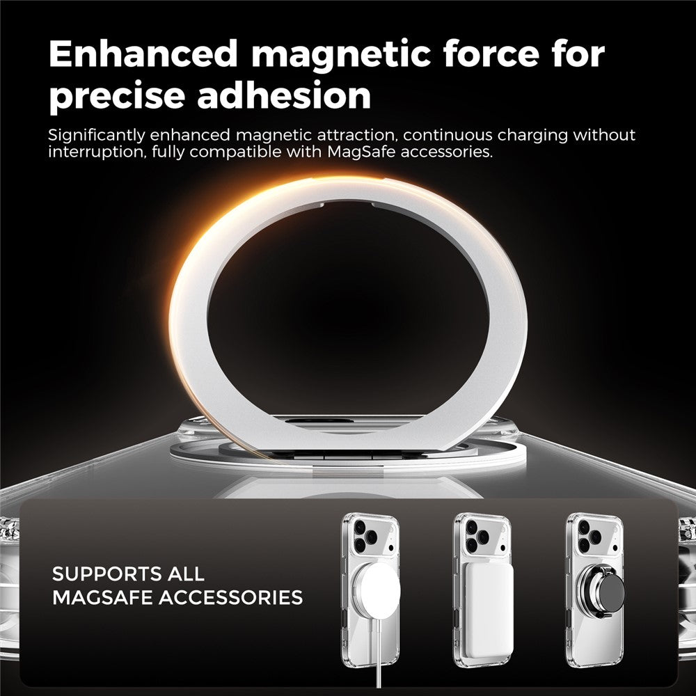 ABEEL Q-LUCK For iPhone 17 Pro Magnetic Case Rotating Kickstand Shockproof TPU + PC Phone Back Cover