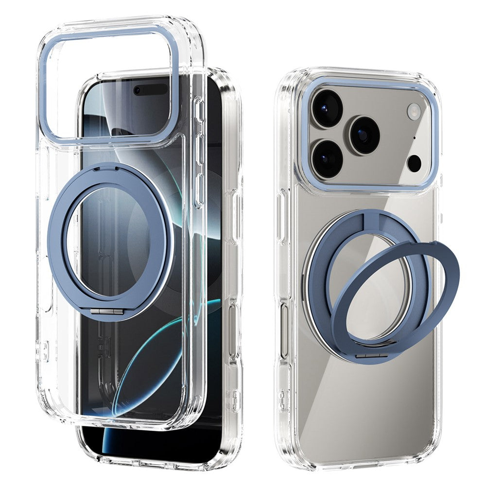 Coque magnétique ABEEL Q-LUCK pour iPhone 17 Pro avec support rotatif, antichoc et protection arrière en TPU et PC