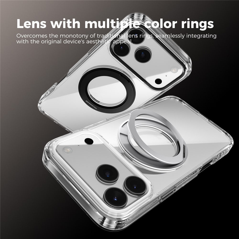 ABEEL Q-LUCK For iPhone 17 Pro Max Magnetic Case Rotating Kickstand Shockproof TPU + PC Phone Back Cover