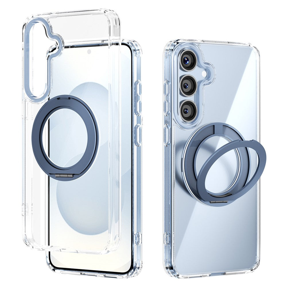 ABEEL Q-LUCK For Samsung Galaxy S25+ Magnetic Case Rotating Kickstand Shockproof TPU + PC Phone Back Cover