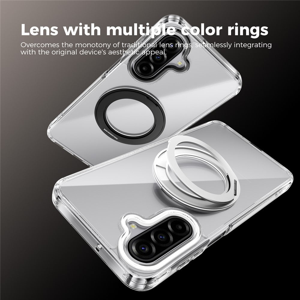 ABEEL Q-LUCK For Samsung Galaxy A17 5G  /  4G Magnetic Case Rotating Kickstand Shockproof TPU + PC Phone Back Cover