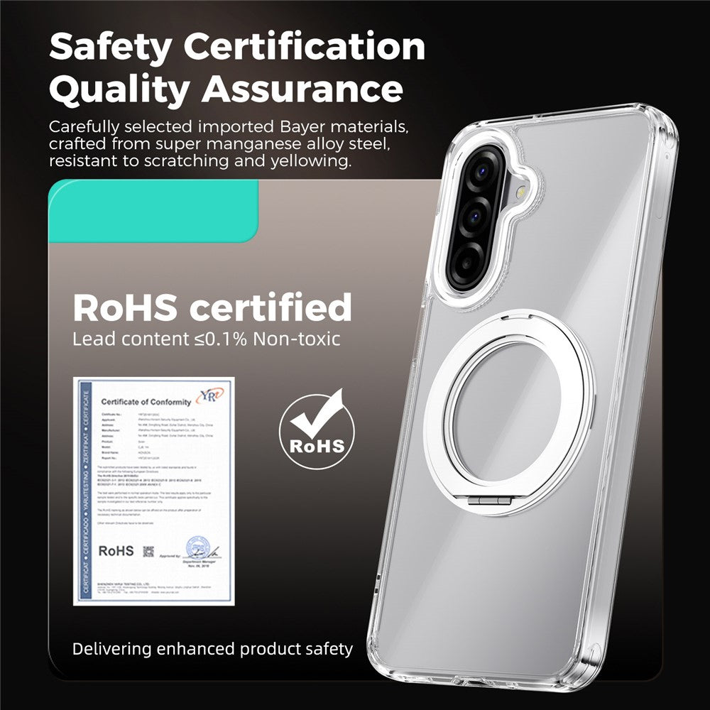 ABEEL Q-LUCK For Samsung Galaxy A17 5G  /  4G Magnetic Case Rotating Kickstand Shockproof TPU + PC Phone Back Cover