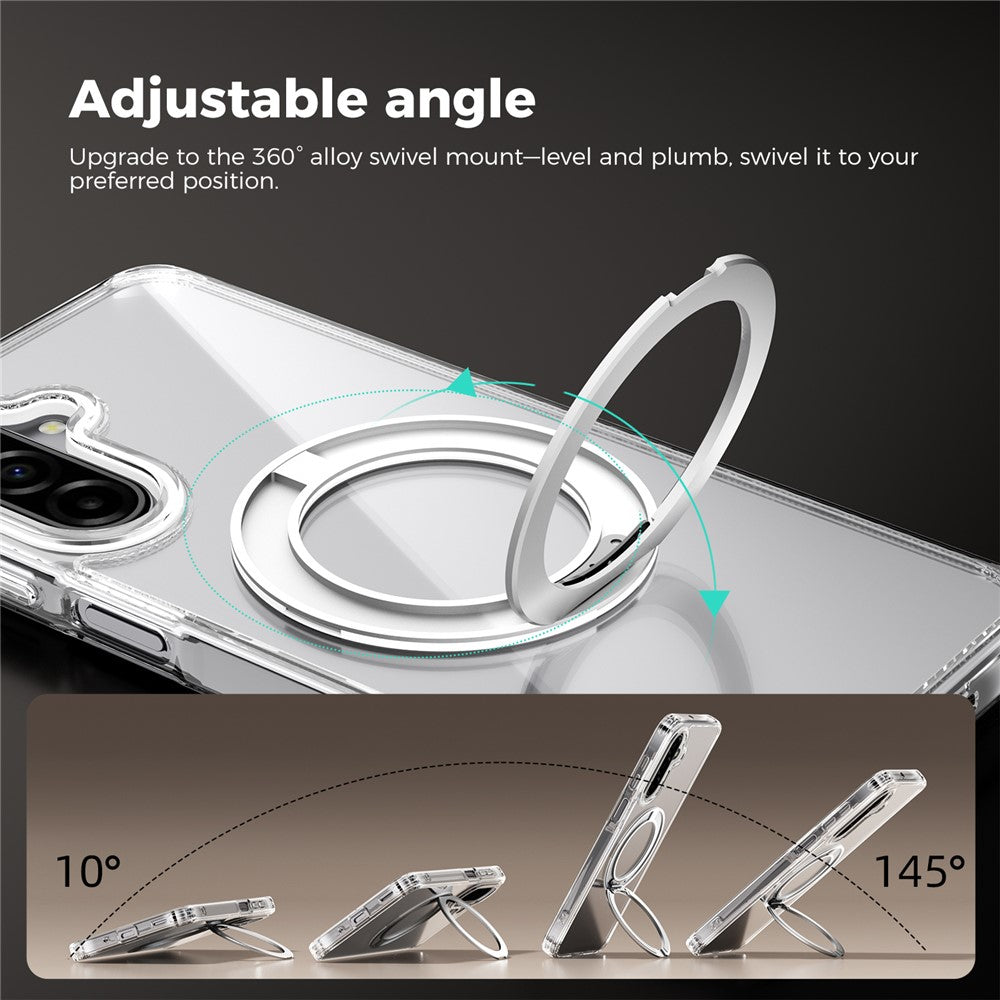 ABEEL Q-LUCK For Samsung Galaxy A17 5G  /  4G Magnetic Case Rotating Kickstand Shockproof TPU + PC Phone Back Cover