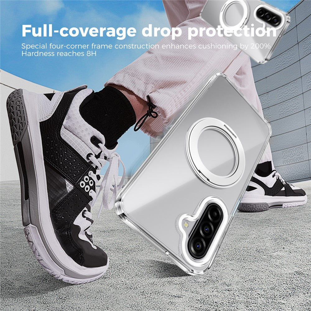 ABEEL Q-LUCK For Samsung Galaxy A17 5G  /  4G Magnetic Case Rotating Kickstand Shockproof TPU + PC Phone Back Cover