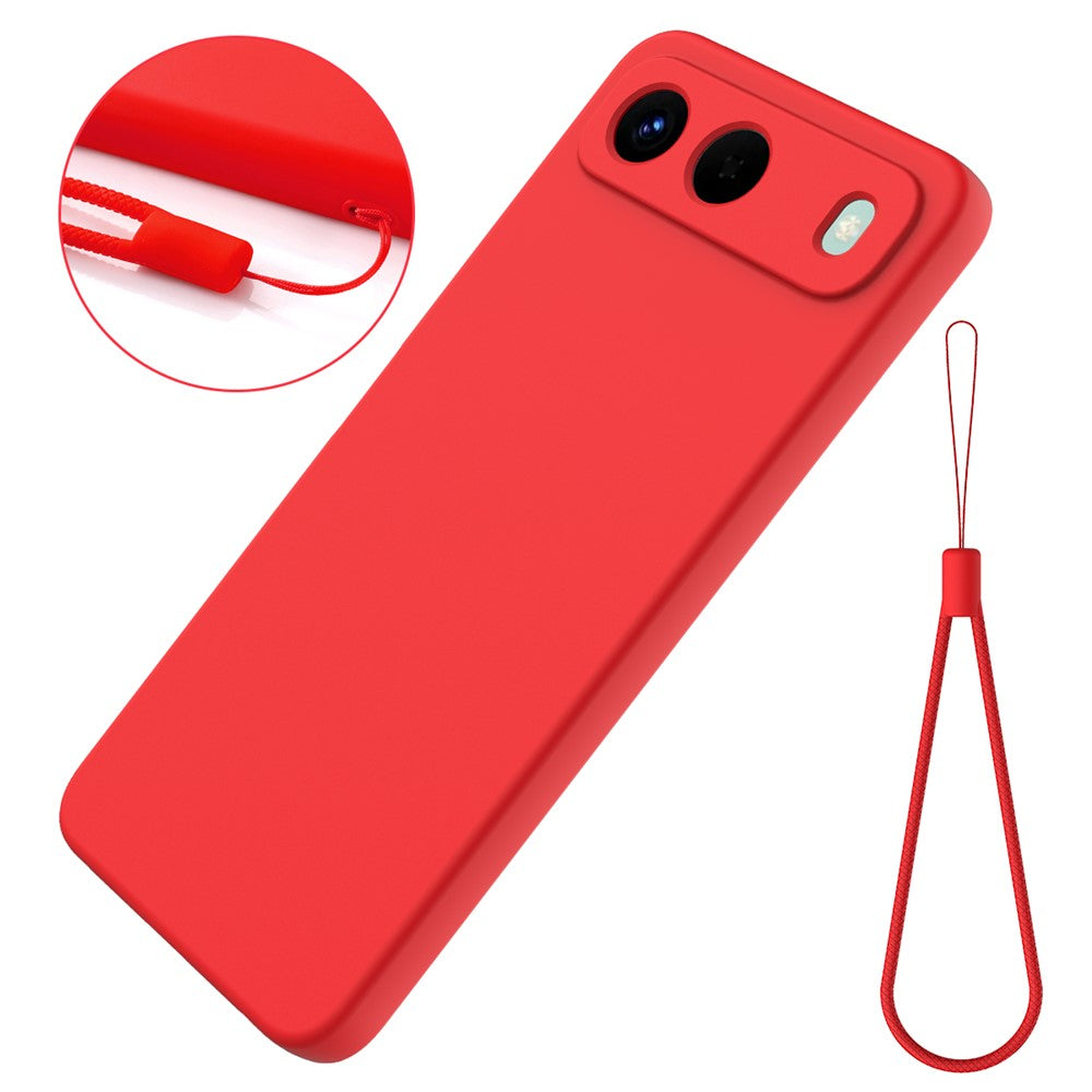 Coque arrière en silicone liquide avec dragonne pour Infinix Hot 60i 5G
