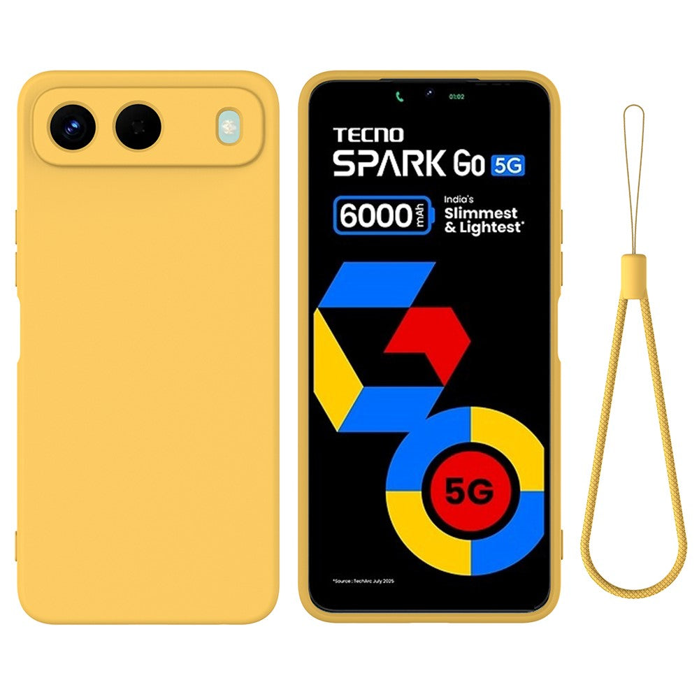 Coque arrière en silicone liquide avec dragonne pour Infinix Hot 60i 5G