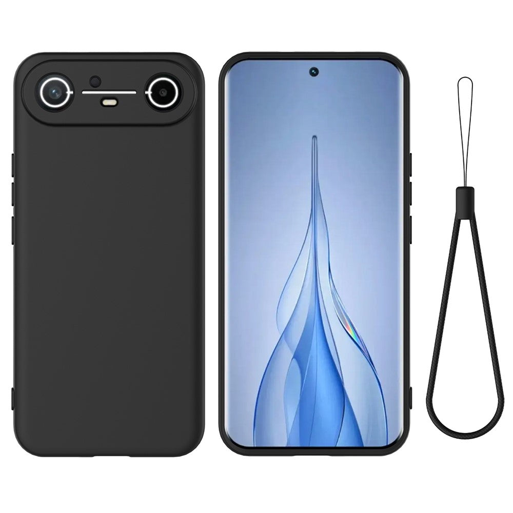 For TECNO Pova Slim 5G  /  Spark Slim 4G Liquid Silicone Case Phone Back Cover with Hand Strap