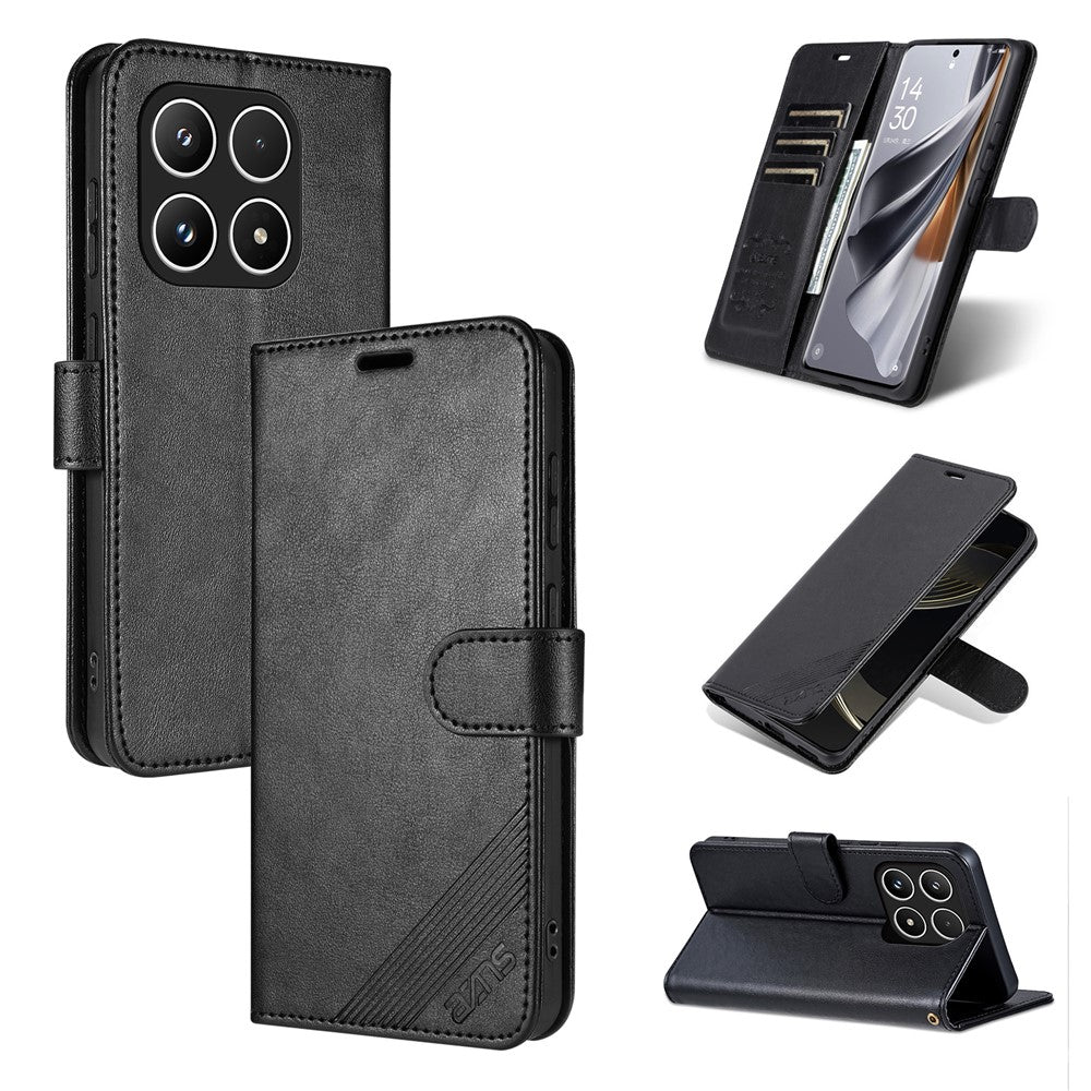 AZNS For Xiaomi 15T Case Anti-Scratch PU Leather Stand Wallet Phone Cover