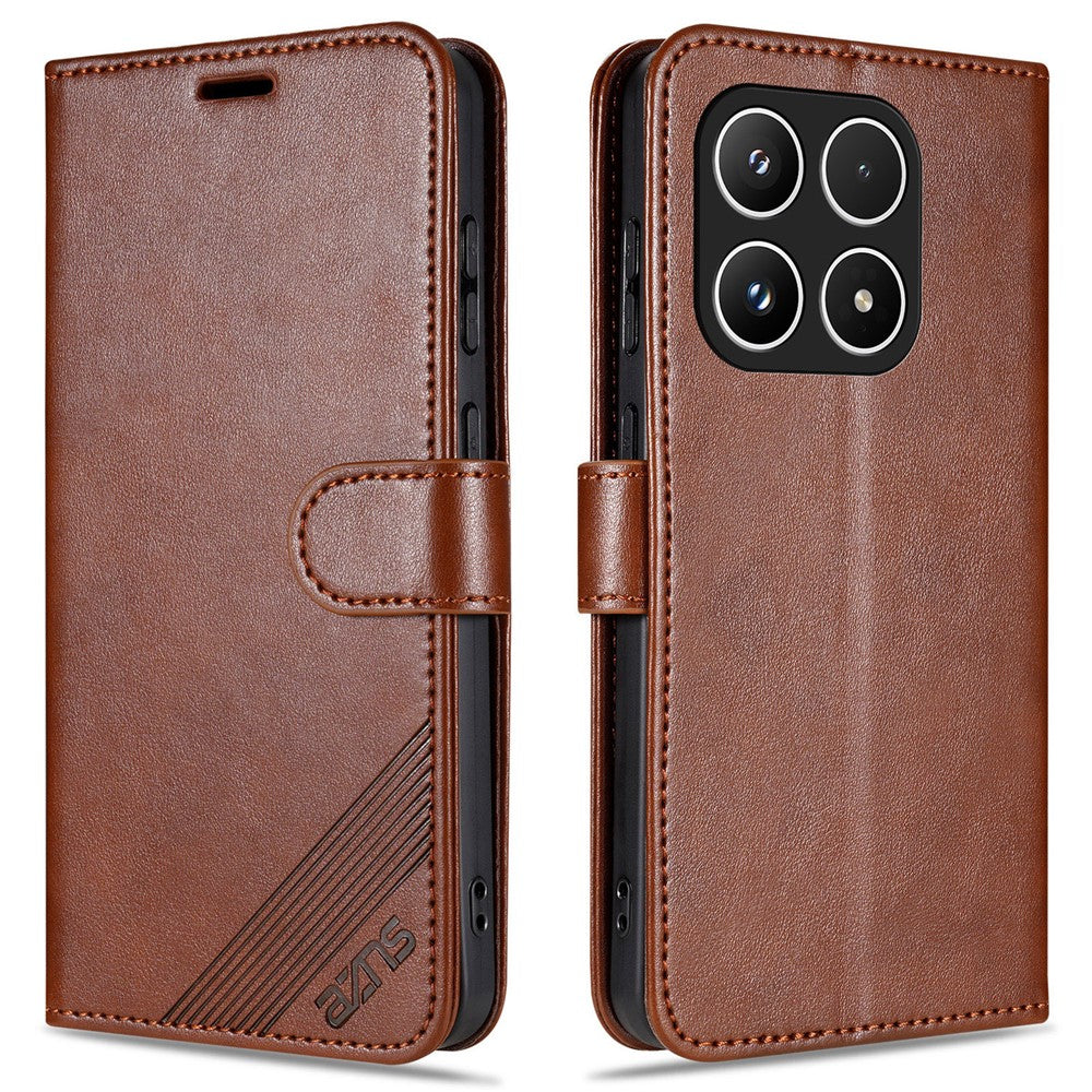 AZNS For Xiaomi 15T Case Anti-Scratch PU Leather Stand Wallet Phone Cover