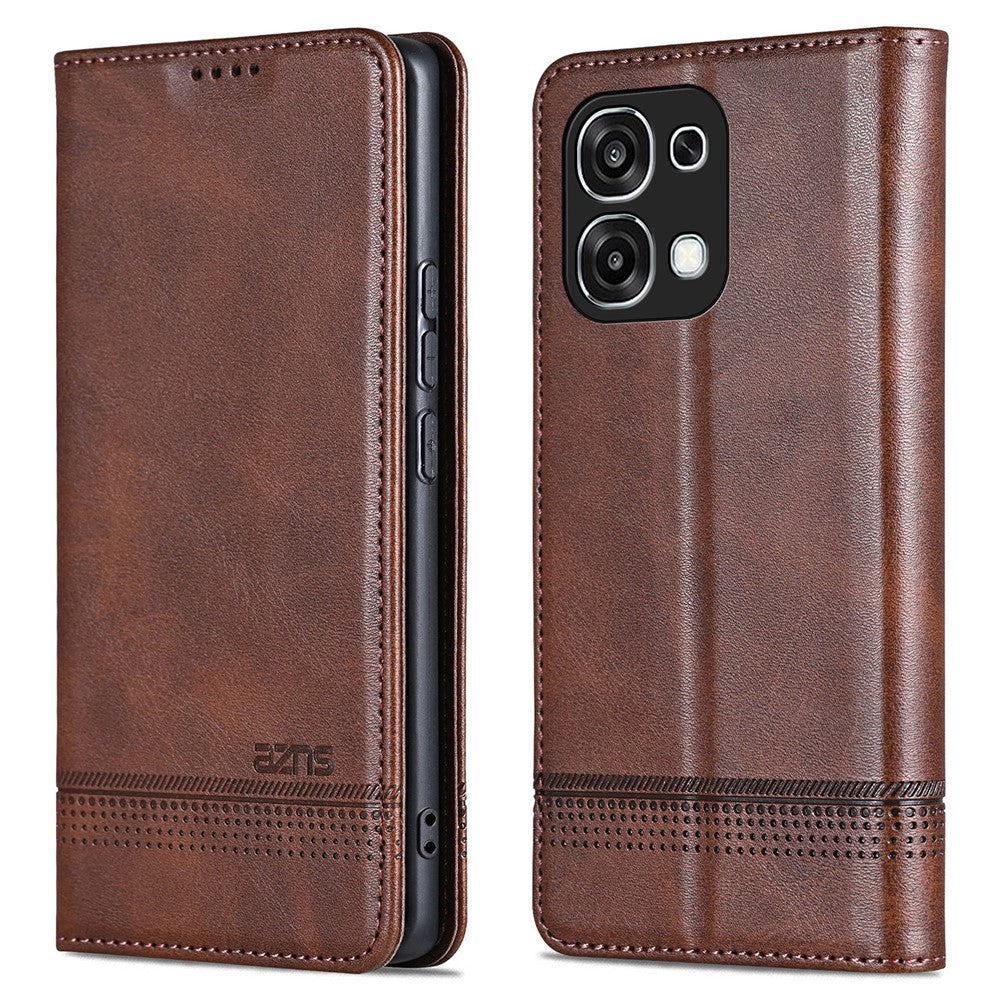 AZNS For Oppo A6 Pro 5G Case Cowhide Texture PU Leather Wallet Phone Cover