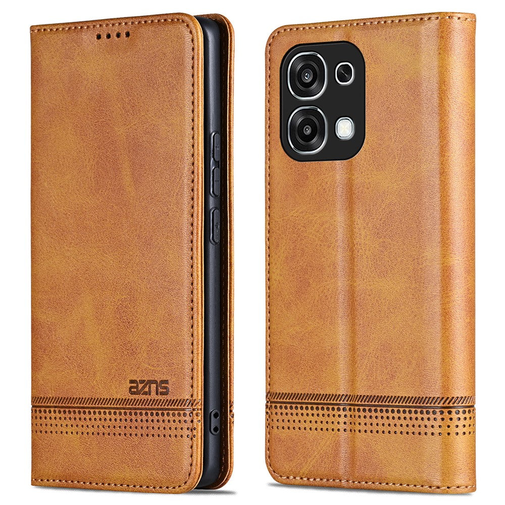 AZNS For Oppo A6 Pro 5G Case Cowhide Texture PU Leather Wallet Phone Cover