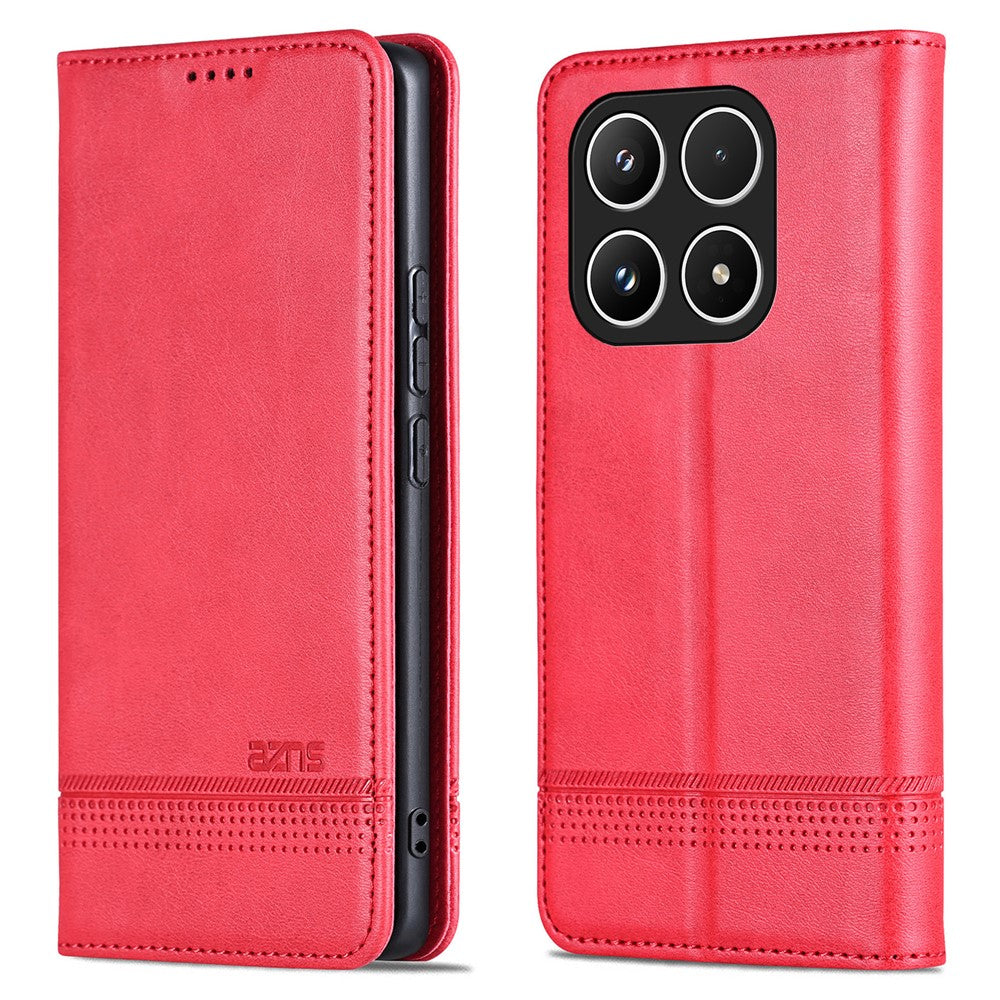 AZNS For Xiaomi 15T Case Cowhide Texture PU Leather Wallet Phone Cover