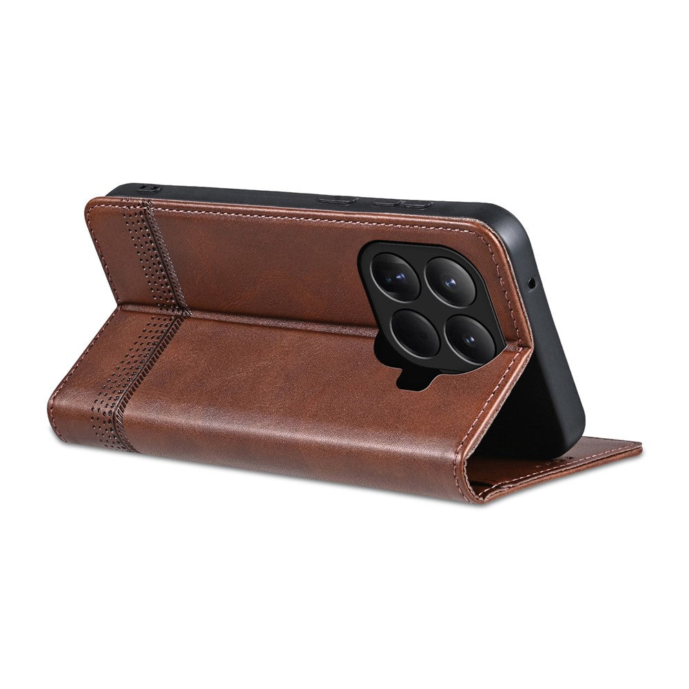 AZNS For Xiaomi 15T Pro Case Cowhide Texture PU Leather Wallet Phone Cover