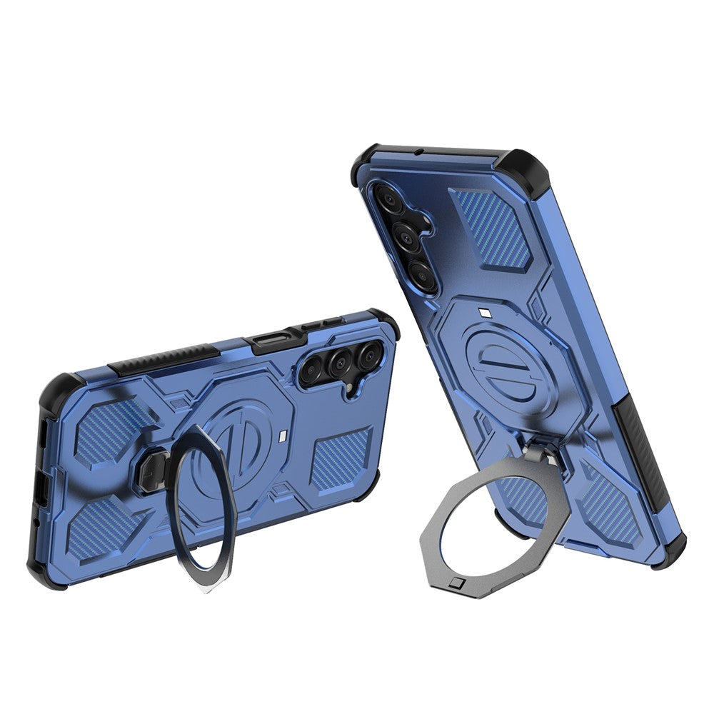 For Samsung Galaxy A16 5G Magnetic Case Rotating Metal Kickstand Shockproof PC + TPU Phone Back Cover