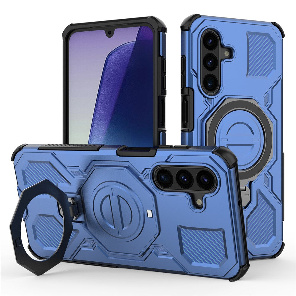 For Samsung Galaxy A17 5G / 4G Magnetic Case Rotating Metal Kickstand Shockproof PC + TPU Phone Back Cover