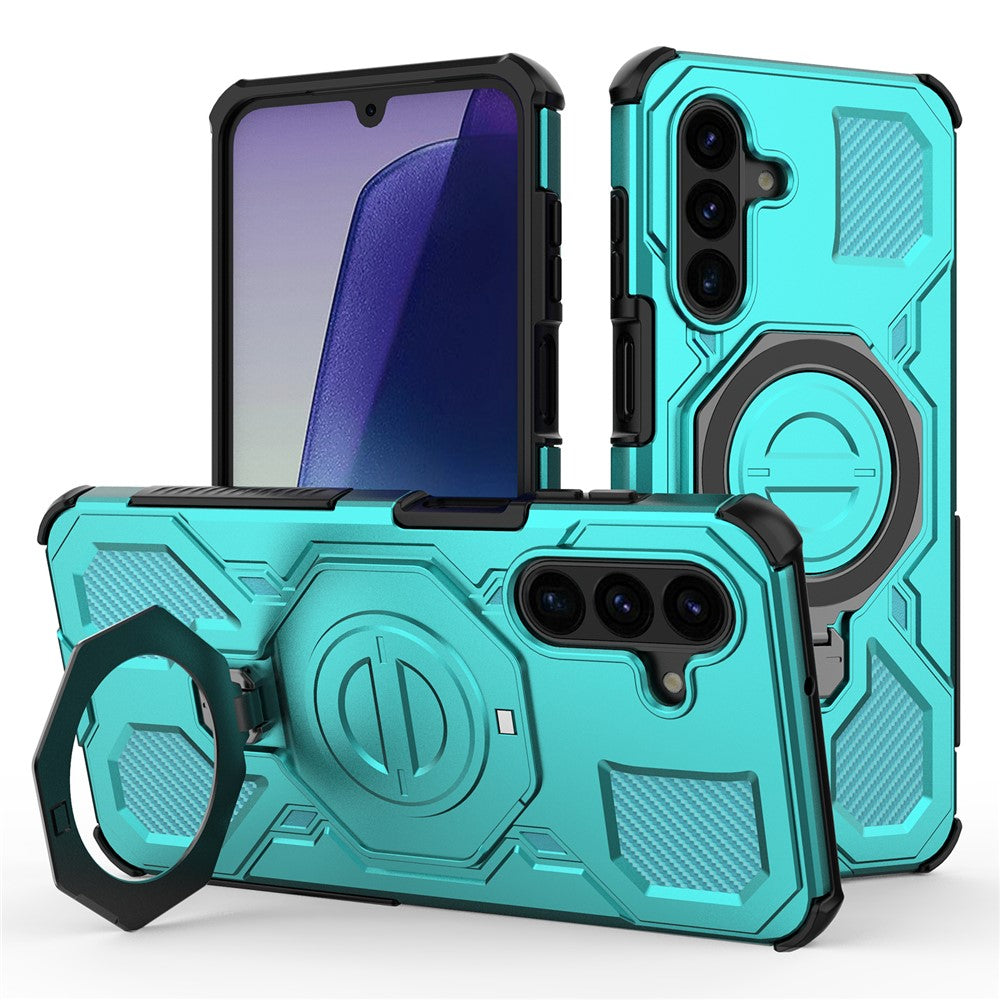 For Samsung Galaxy A17 5G / 4G Magnetic Case Rotating Metal Kickstand Shockproof PC + TPU Phone Back Cover